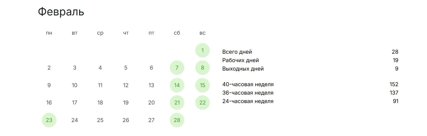 Февральские выходные 2026