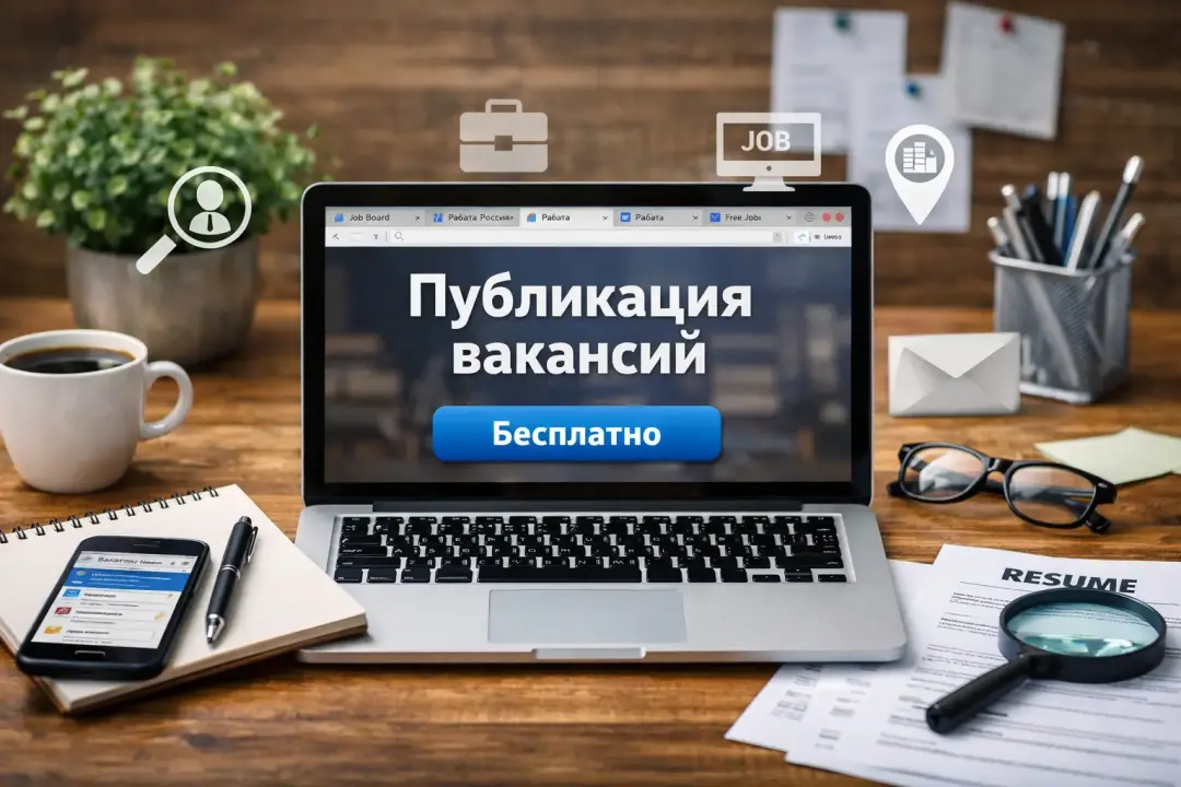 Ноутбук на столе в окружении предметов