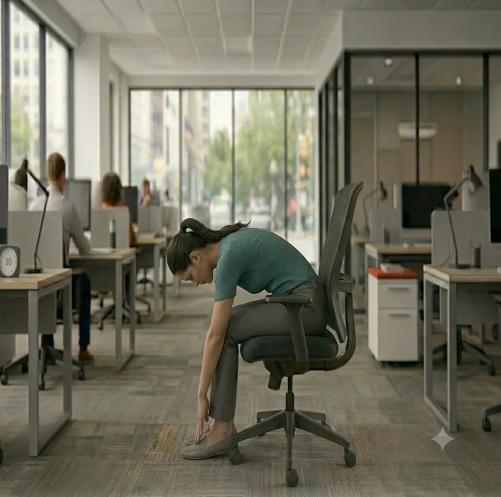 работник делает наклоны