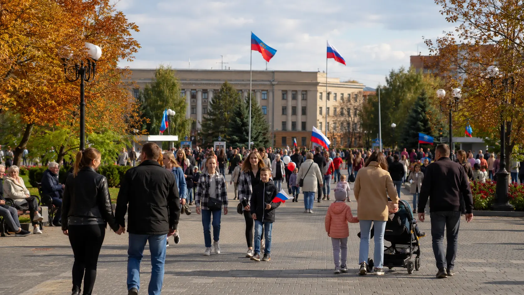 Бульвар в Луганске
