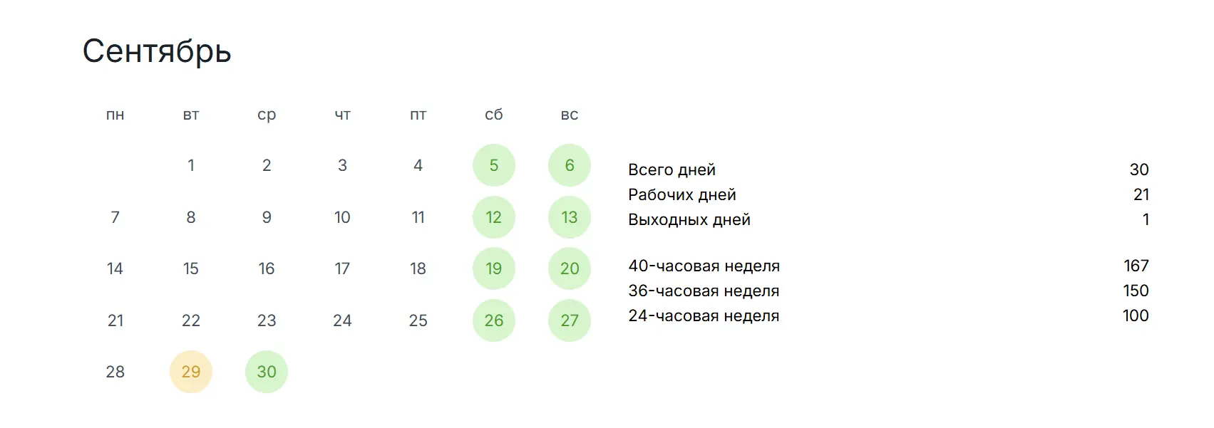 календарь выходных в ДНР в сентябре